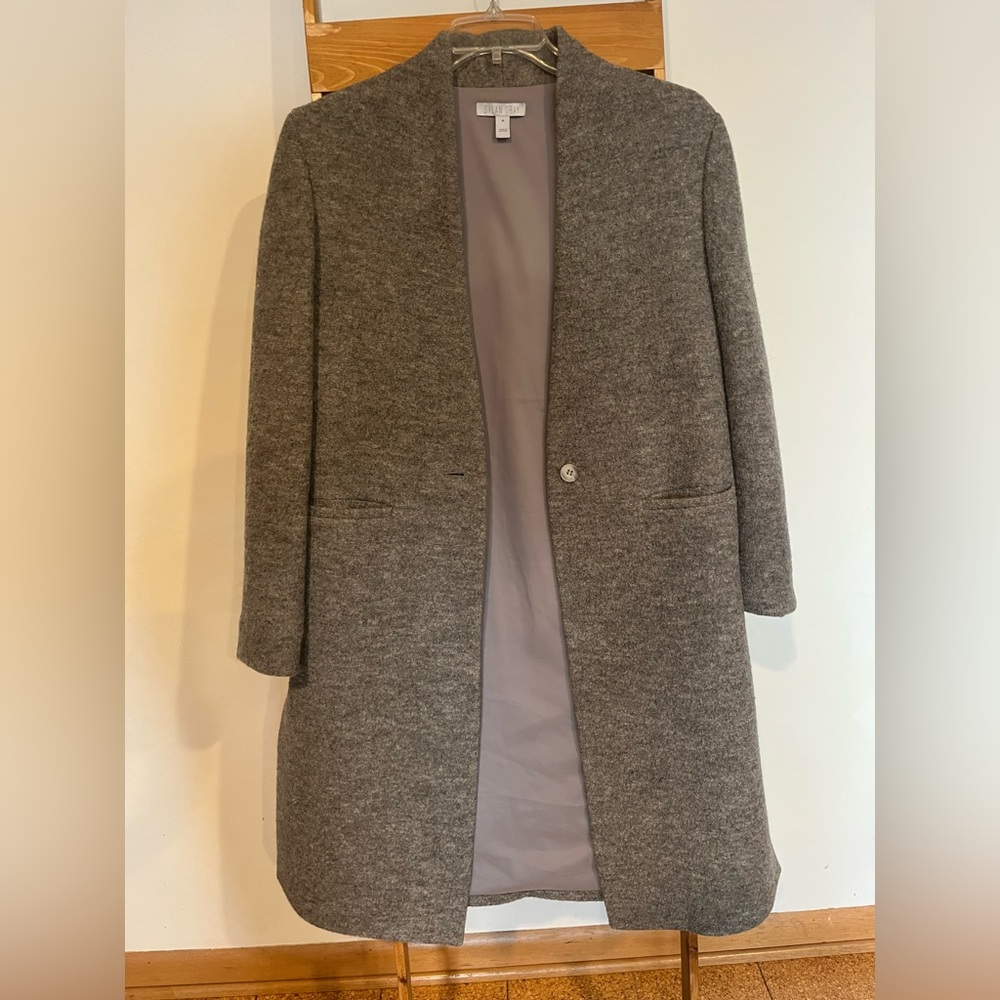Womens Dylan Gray medium gray wool coat